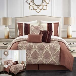 Chic Home King Phantogram 7 Piece Comforter Set Reversible Two-Tone